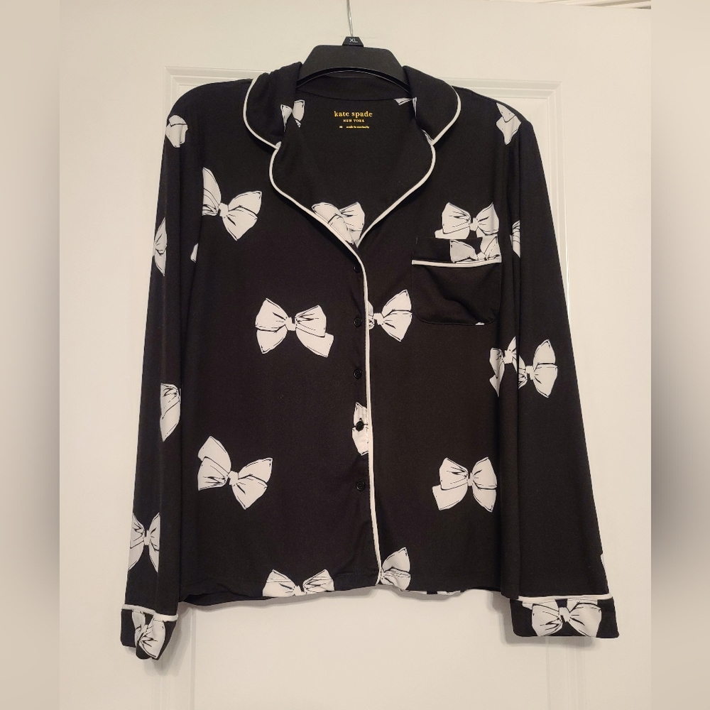 Women's Kate Spade Long-Sleeve/Pants Pajama Set, Size Medium, EC - Picture 2 of 10